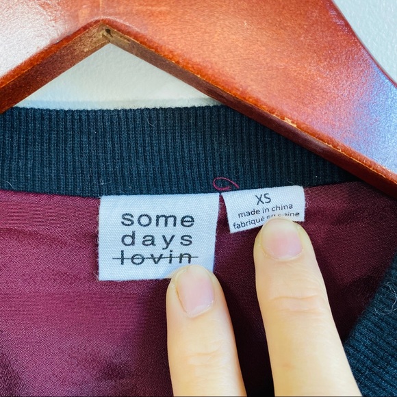 Somedays Lovin velvet embroidery bomber jacket - Picture 6 of 7